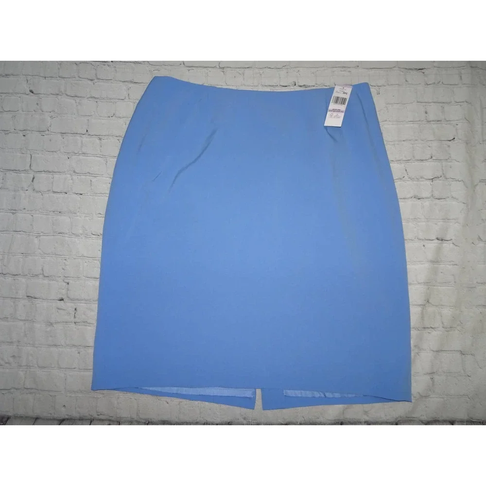 NWT Le Suit Plus Size Seamed Skirt Suit 22 W light blue - Picture 8 of 12